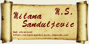 Milana Sanduljević vizit kartica